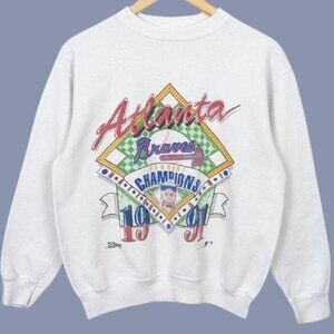 Vintage 90s Sweatshirt , Atlanta Braves 1991 National League Champi